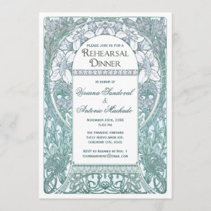 Invitaciones de la cena del ensayo del vintage V