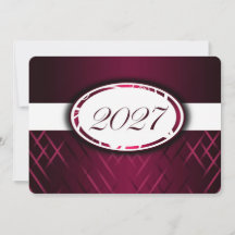 Invitaciones de la clase de 2027 en color burgundy