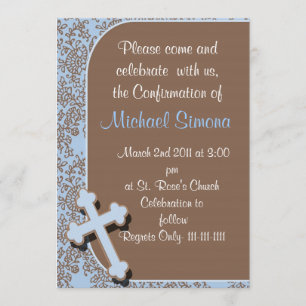 Invitaciones de la confirmación para los muchachos