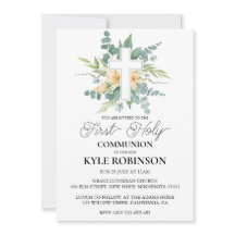 invitaciones de la cruz botánica de primera comuni