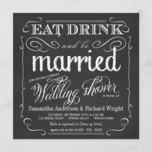 Invitaciones de la ducha de la boda del par