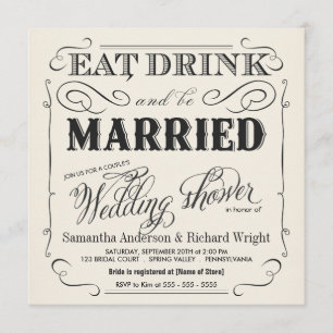 Invitaciones de la ducha de la boda del par