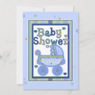 Invitaciones de la ducha del carro del bebé del