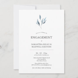 Invitaciones de la Dusty Blue Botanicals Engagemen