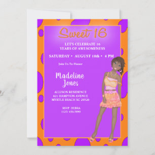 Invitaciones de la fiesta African American Sweet 1