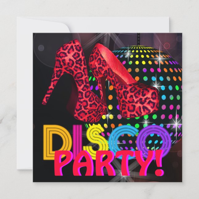 Invitaciones de la fiesta de baile disco de Mirror (Anverso)