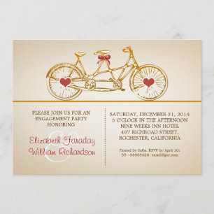 invitaciones de la fiesta de compromiso de bycicle