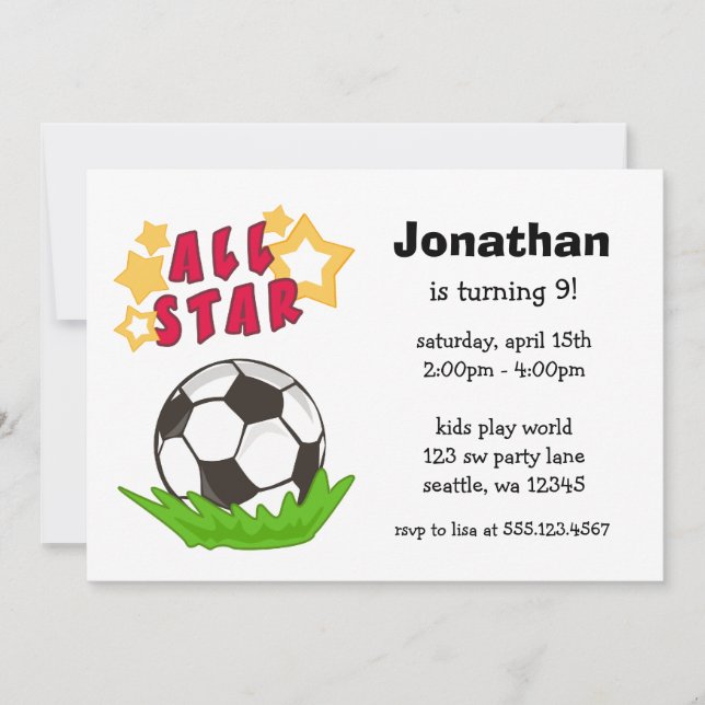 Invitaciones de la fiesta de cumpleaños de All (Anverso)