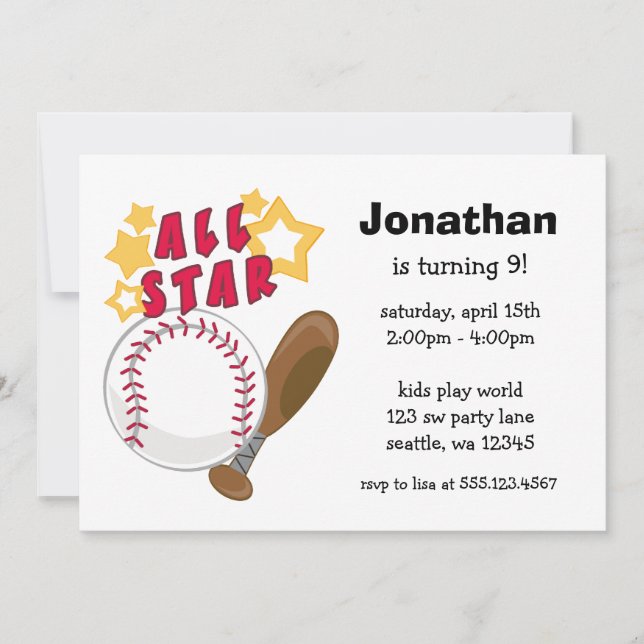 Invitaciones de la fiesta de cumpleaños de All (Anverso)