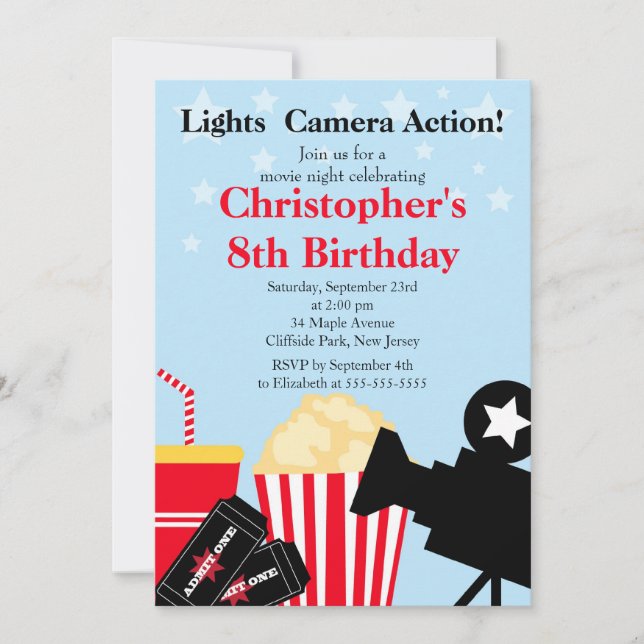 Invitaciones de la fiesta de cumpleaños de la (Anverso)