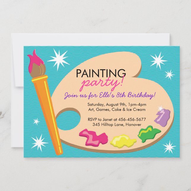 Invitaciones de la fiesta de cumpleaños de la (Anverso)