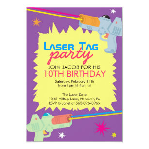invitaciones laser tag zazzle