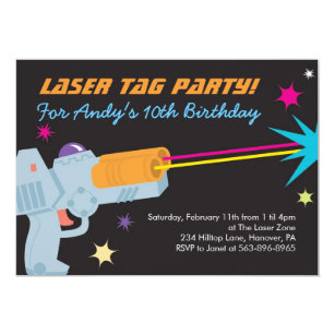 invitaciones laser tag zazzle