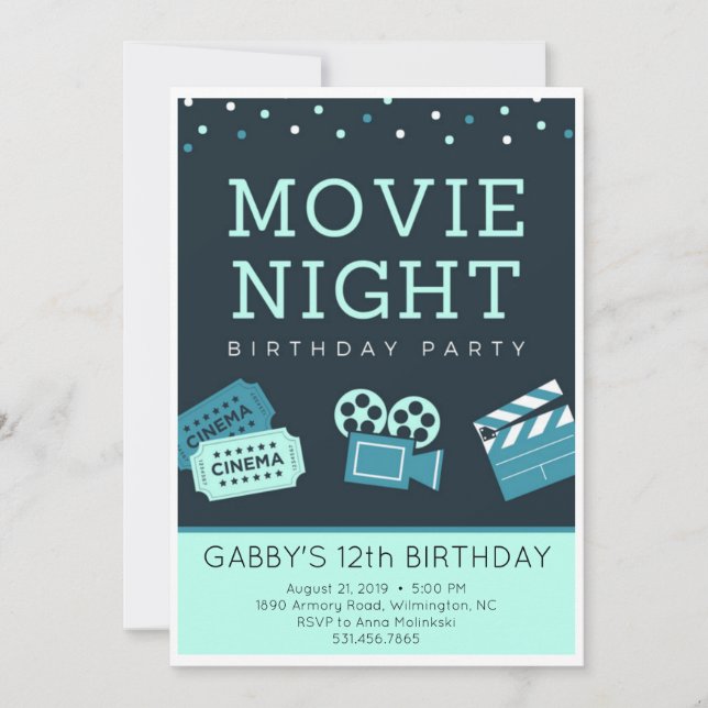 Invitaciones de la fiesta de cumpleaños de la (Anverso)