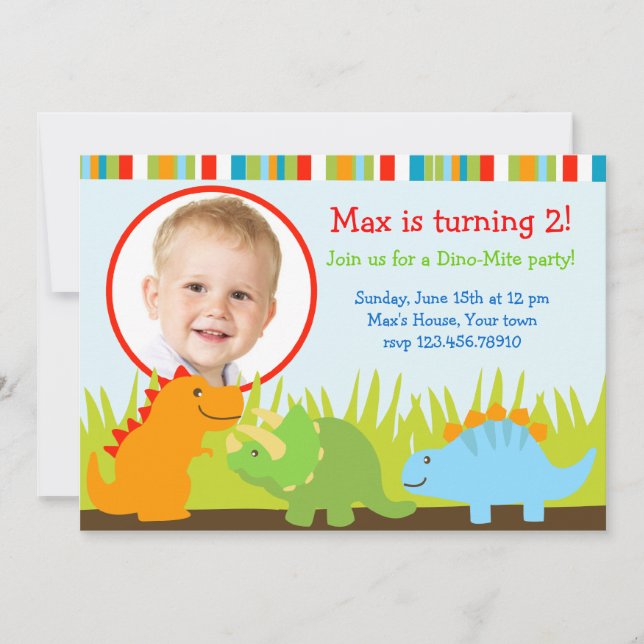 Invitaciones de la fiesta de cumpleaños de la foto (Anverso)