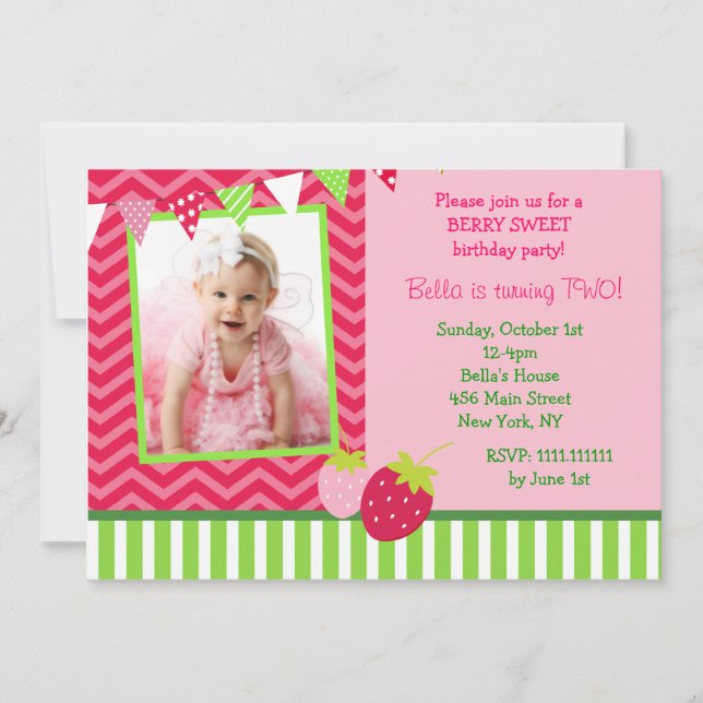 Invitaciones de la fiesta de cumpleaños de la foto (Anverso)