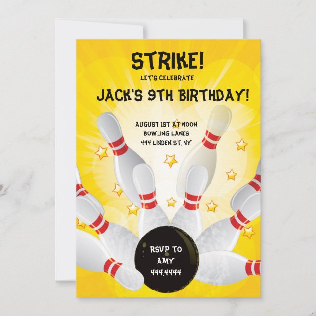 Invitaciones de la fiesta de cumpleaños de los (Anverso)