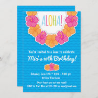 Invitaciones de la fiesta de cumpleaños de Luau