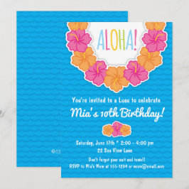 Invitaciones de la fiesta de cumpleaños de Luau
