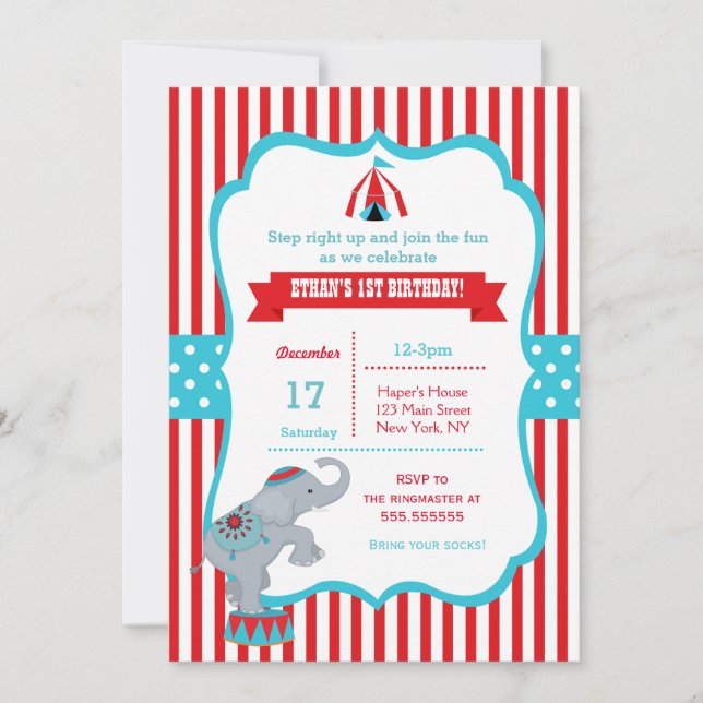 Invitaciones de la fiesta de cumpleaños del (Anverso)