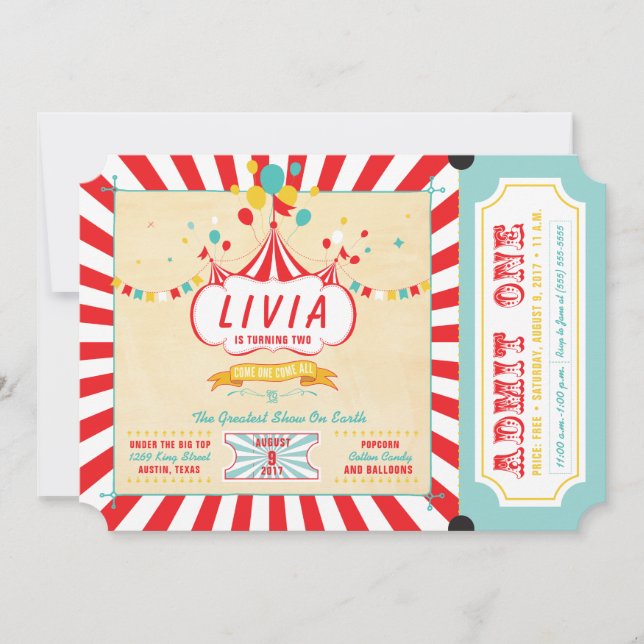 Invitaciones de la fiesta de cumpleaños del (Anverso)