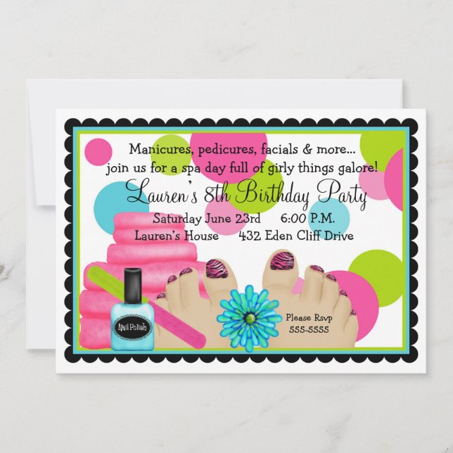 Invitaciones de la fiesta de cumpleaños del (Anverso)