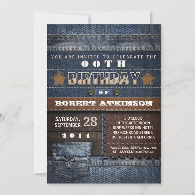 invitaciones de la fiesta de cumpleaños del (Anverso)