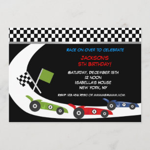 Invitaciones de la fiesta de cumpleaños del coche