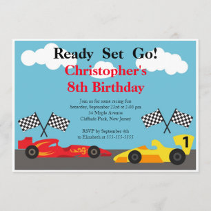Invitaciones de la fiesta de cumpleaños del coche