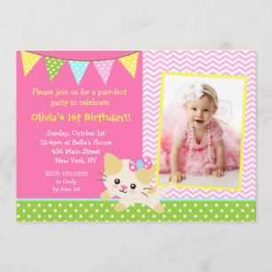 Invitaciones de la fiesta de cumpleaños del gato