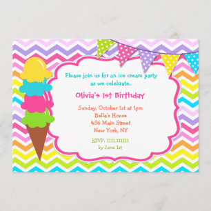 Invitaciones de la fiesta de cumpleaños del helado