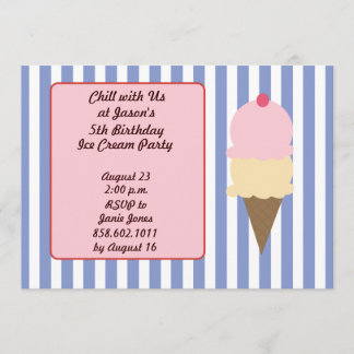 Invitaciones de la fiesta de cumpleaños del helado