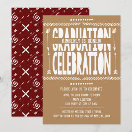 Invitaciones de la fiesta de graduación de Boho