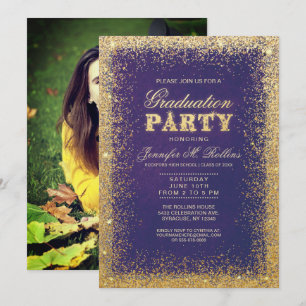 Invitaciones de la fiesta de graduación del oro y