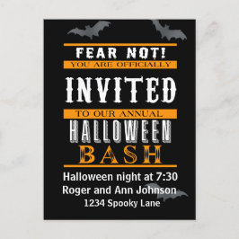 Invitaciones de la fiesta de Halloween negro y Nar