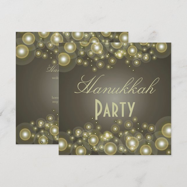 Invitaciones de la fiesta de Hanukkah, burbujas de (Anverso / Reverso)