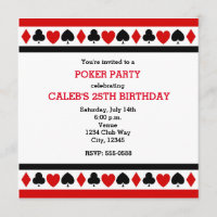 Invitaciones de la fiesta de juegos de cartas Casi