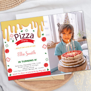 Invitaciones de la fiesta de la pizza de personali