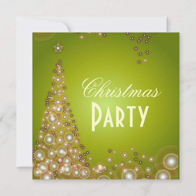 Invitaciones de la fiesta de Navidad, burbujas del (Anverso)