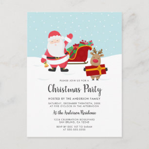 Invitaciones de la fiesta de Navidad de Santa, de