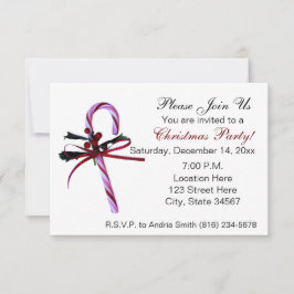 Invitaciones de la fiesta de Navidad del bastón de