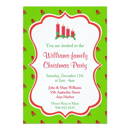 Invitaciones de la fiesta de Navidad - velas