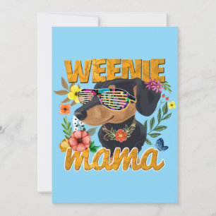 Invitaciones de la fiesta de WEENIE MAMA Dachshund