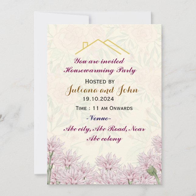Invitaciones de la fiesta del calentamiento de la  (Anverso)