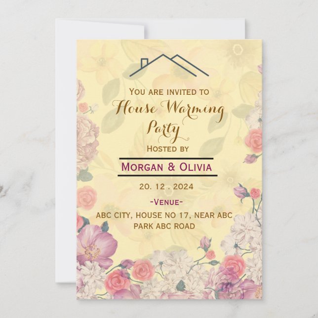 Invitaciones de la fiesta del calentamiento de la  (Anverso)