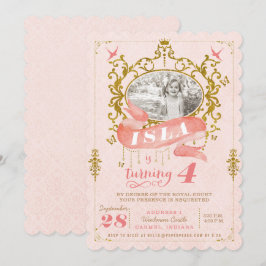 Invitaciones de la fiesta del rosa y de la