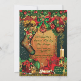 Invitaciones de la fiesta del té del navidad del