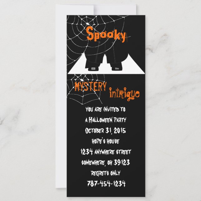 Invitaciones de la fiesta Spider Web Halloween (Anverso)