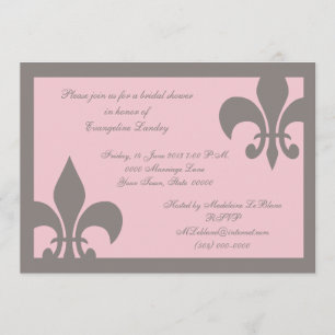 Invitaciones de la flor de lis grises y rosas
