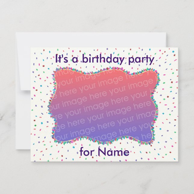Invitaciones de la foto de la fiesta de cumpleaños (Anverso)